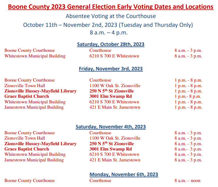 2023 Voting Information Boone County Republicans